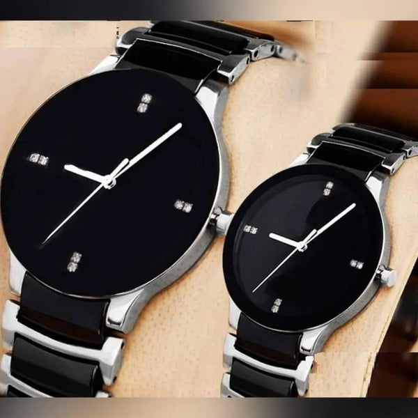 💑 Stylish Unisex Couple Watches – Set of 2 Quartz Timepieces ⌚❤️