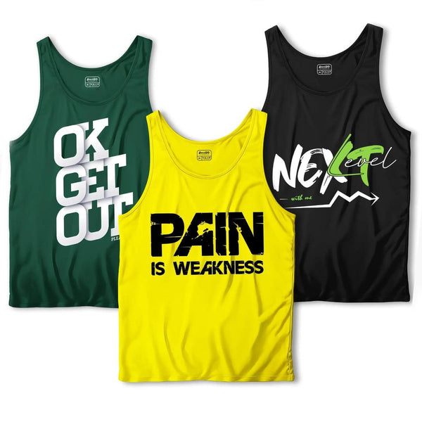 🏋️♂️ Men's Printed Dri Fit Sando Tanks – Pack of 3 | Stylish &amp; Breathable 💪🌞