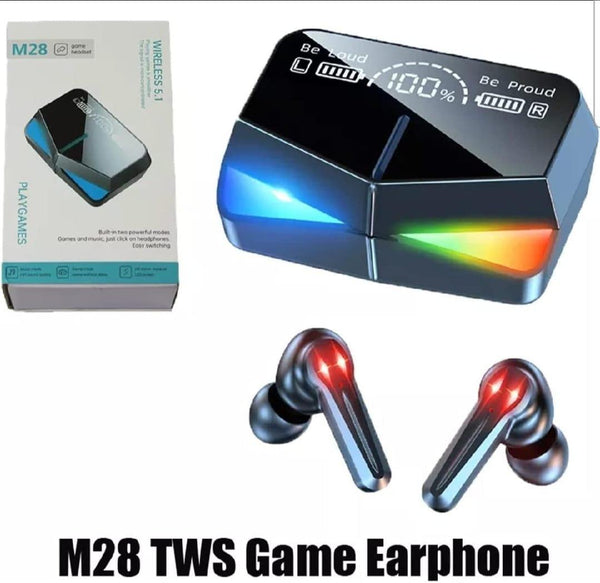 🎮 M28 Gaming TWS Bluetooth Earbuds – Long Battery Life &amp; Built-In Mic 🔋🎧